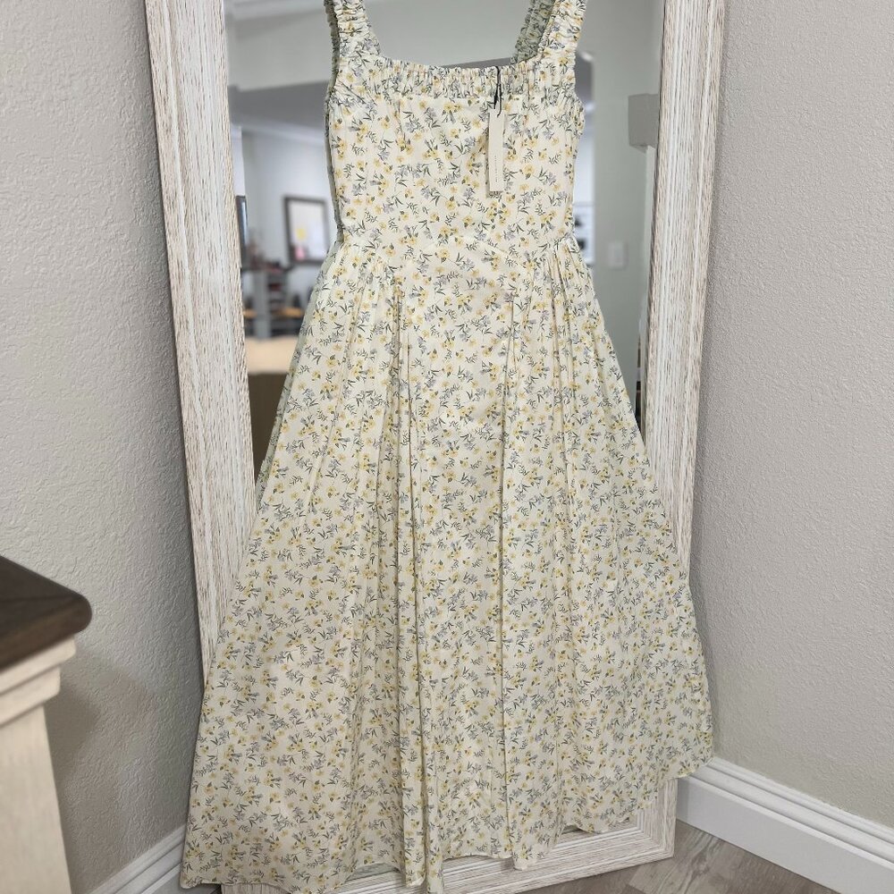 Boutique 1861 Yellow Floral Midi Dress| Easter Church Dress - Picture 6 of 12